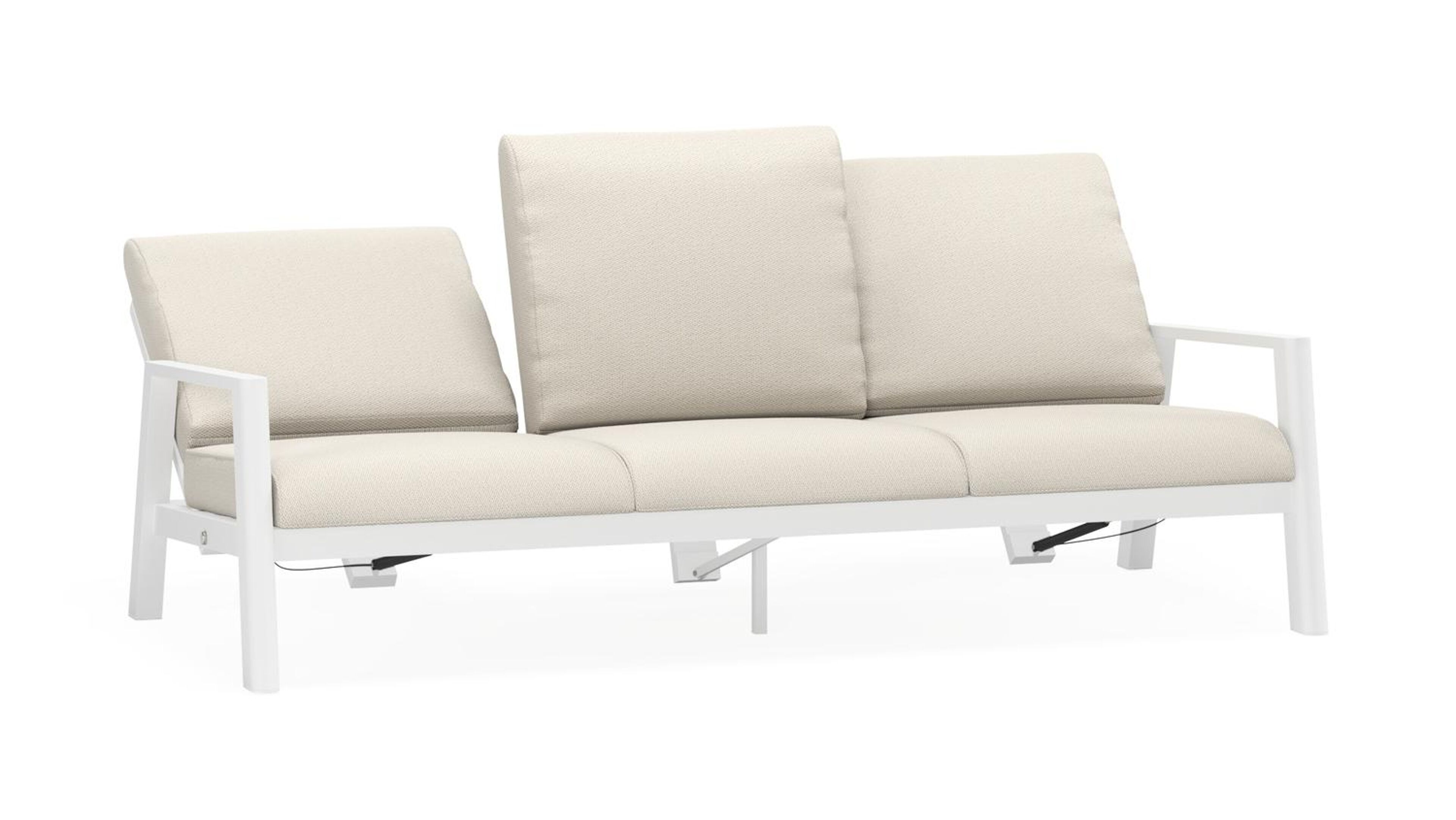 Cirello loungebank 3-zit in wit aluminium met lopi marble all weather sunbrella® luxe kussen
