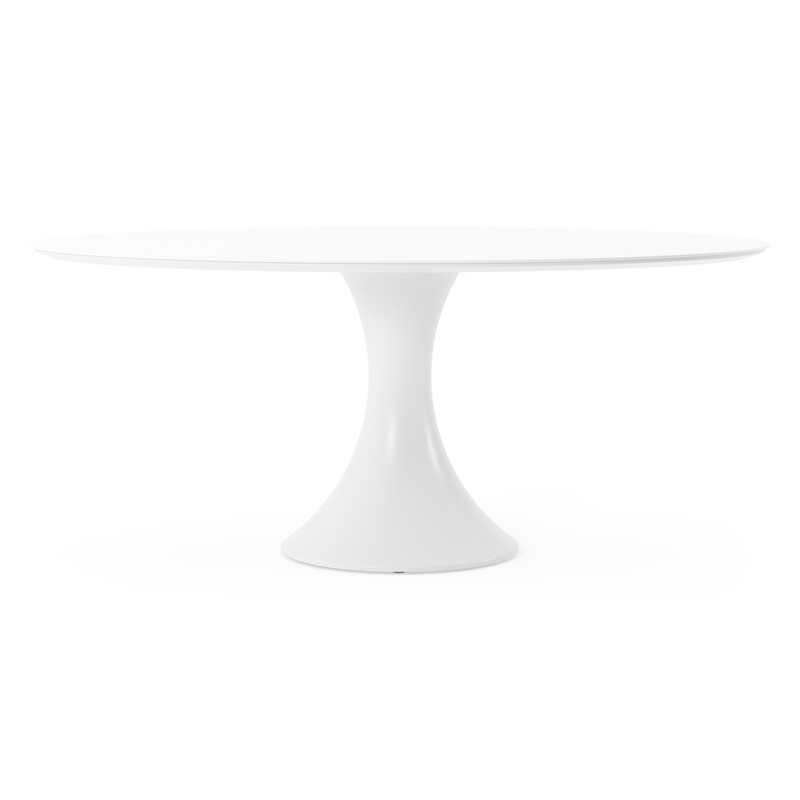 Fano tuintafel ovaal in wit aluminium en volkeramiek arctic white - L 180 x B 110 x H 75 cm