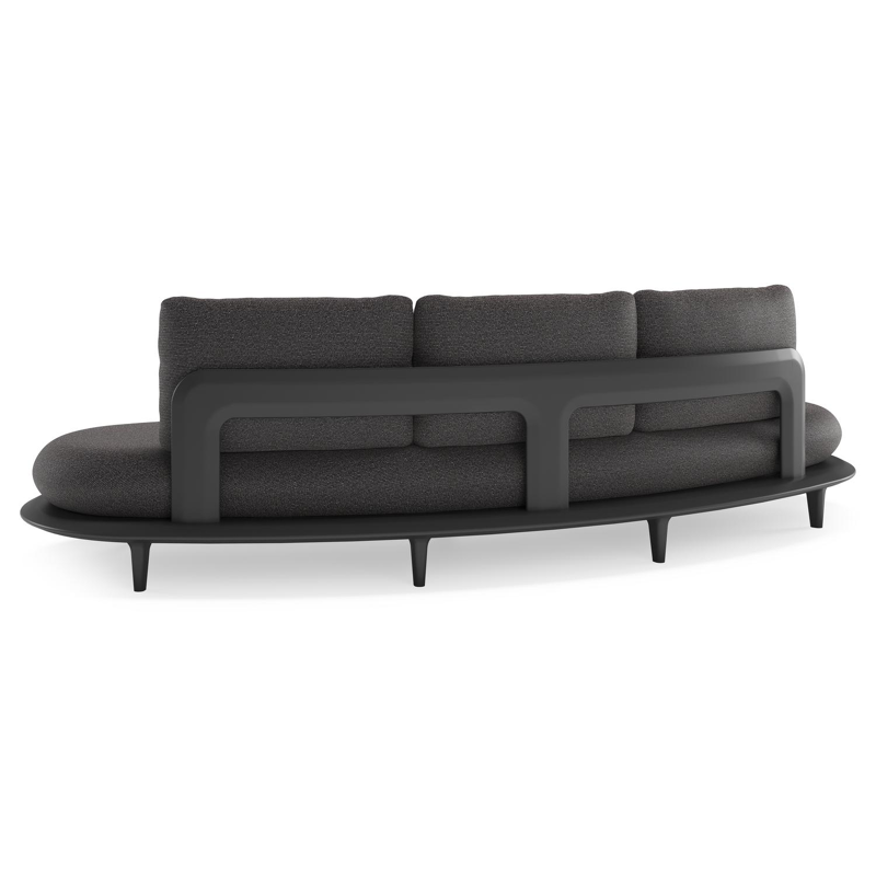 Bomero loungeset in zwart aluminium met firenze tunder all weather solica kussen