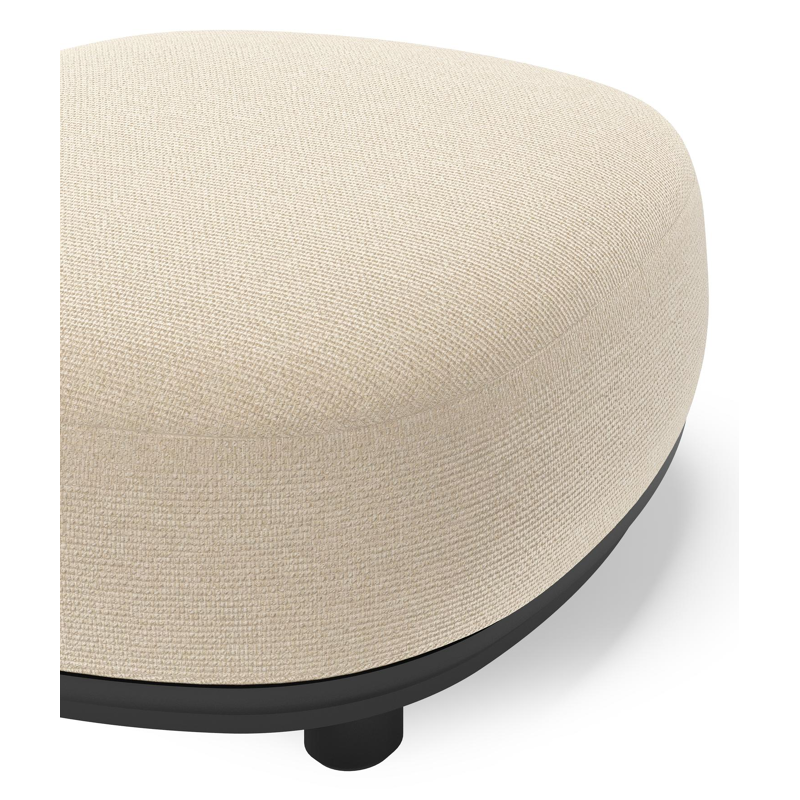 Vadelo poef in zwart aluminium met althea chalk all weather cosytica kussen