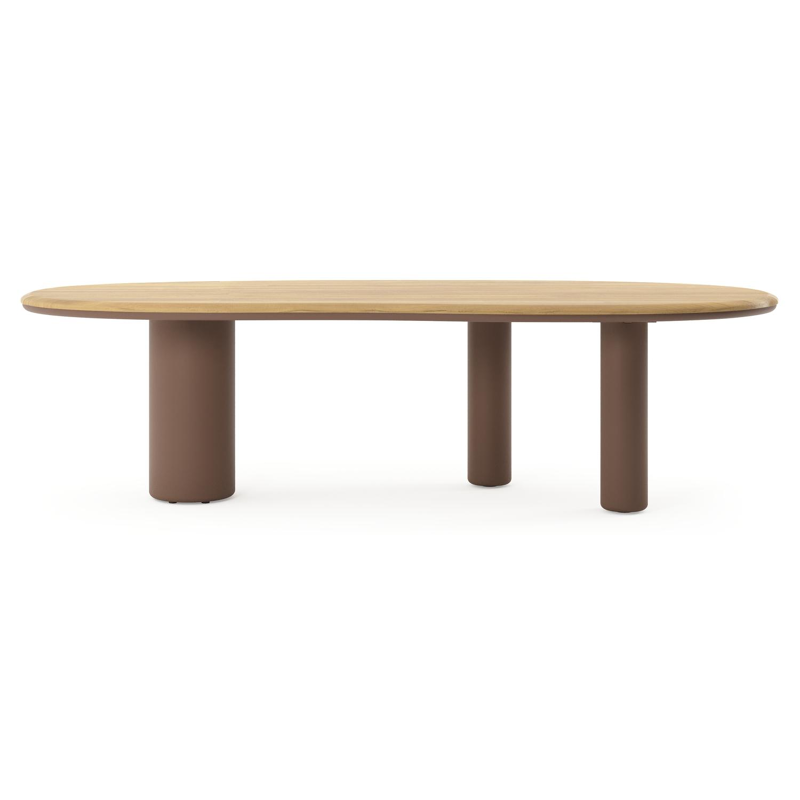 Amico tuintafel organisch in taupe aluminium en teak - L 280 x B 120 x H 73.5 cm