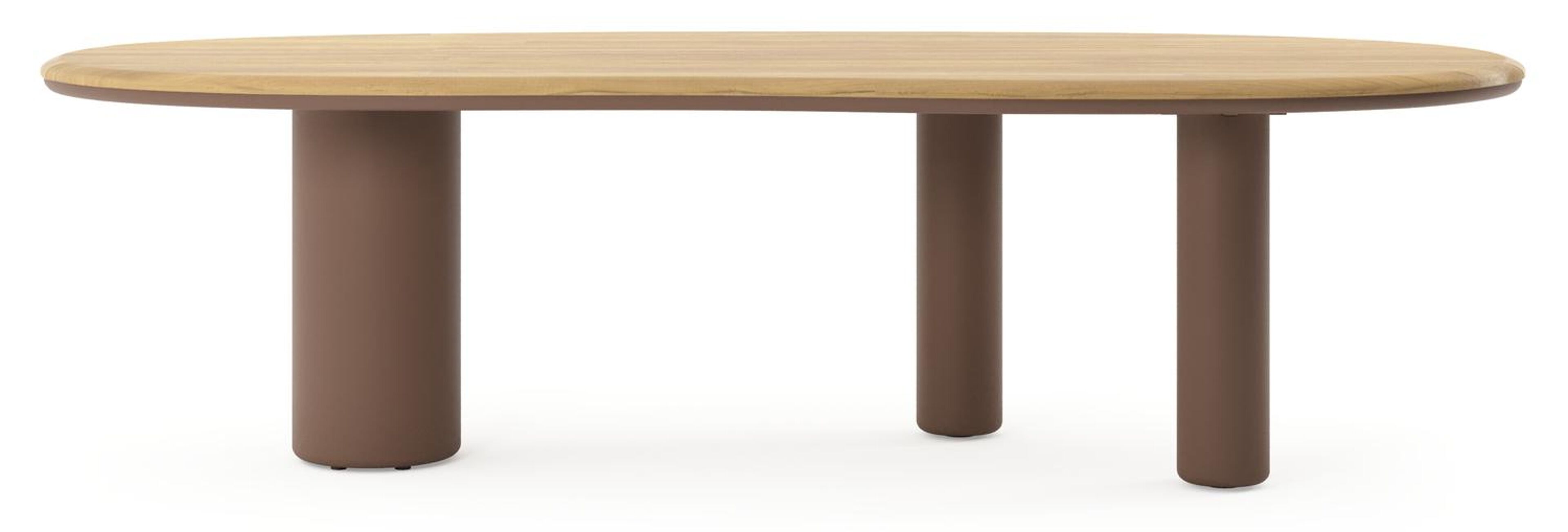 Amico tuintafel organisch in taupe aluminium en teak - L 280 x B 120 x H 74 cm