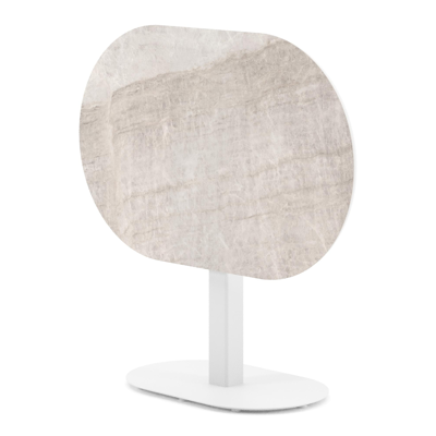 Teramo tuintafel bombo in wit aluminium en volkeramiek Taj Mahal - L 110 x B 70 x H 73.7 cm