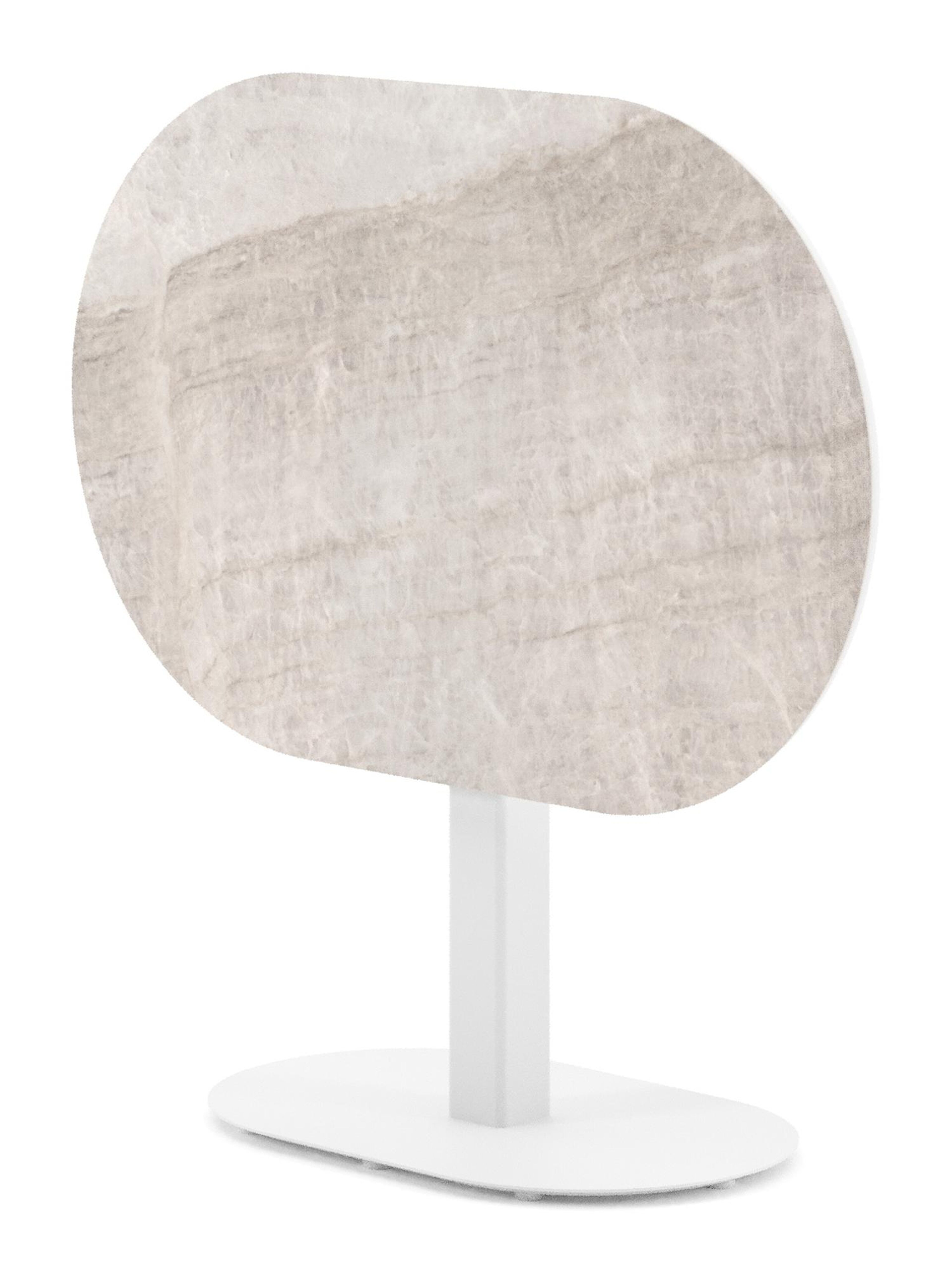 Table de jardin Teramo inclinable bombo en aluminium blanc et céramique pleine Taj Mahal - Lg. 110 x Lrg. 70 x Haut. 74 cm