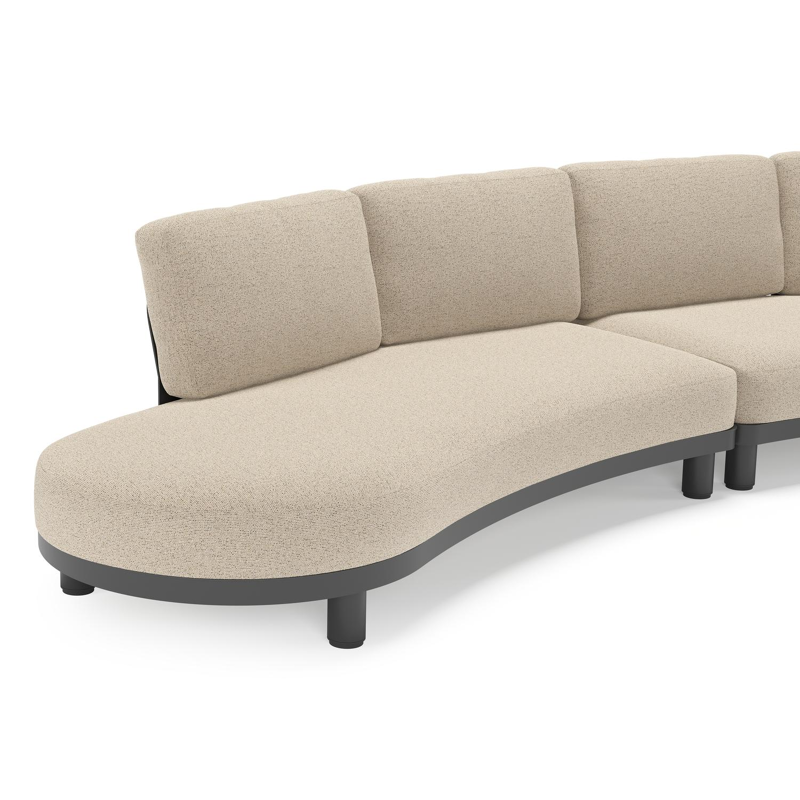 Donato loungehoek in zwart aluminium met all weather cosytica Marbella Beige kussen