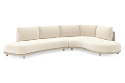 Chaise longue droite + 2 places organique