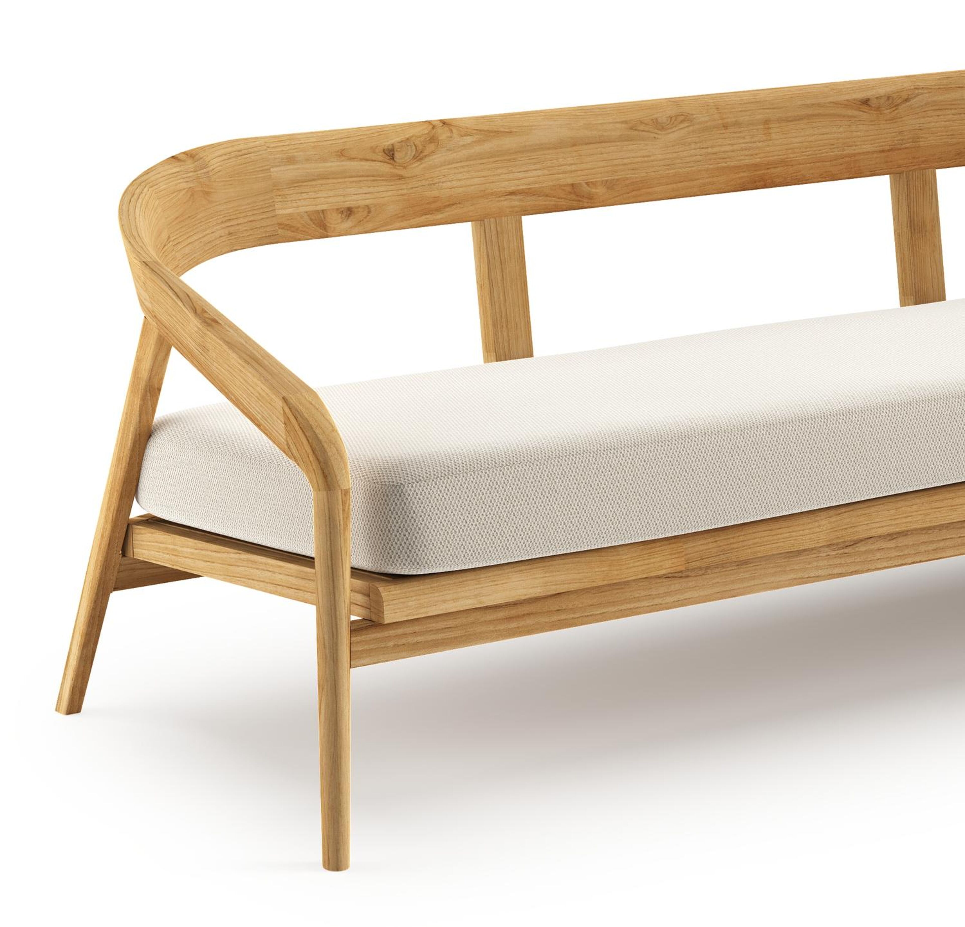 Lacrima loungebank 3-zit in teak met lopi marble all weather sunbrella® luxe kussen