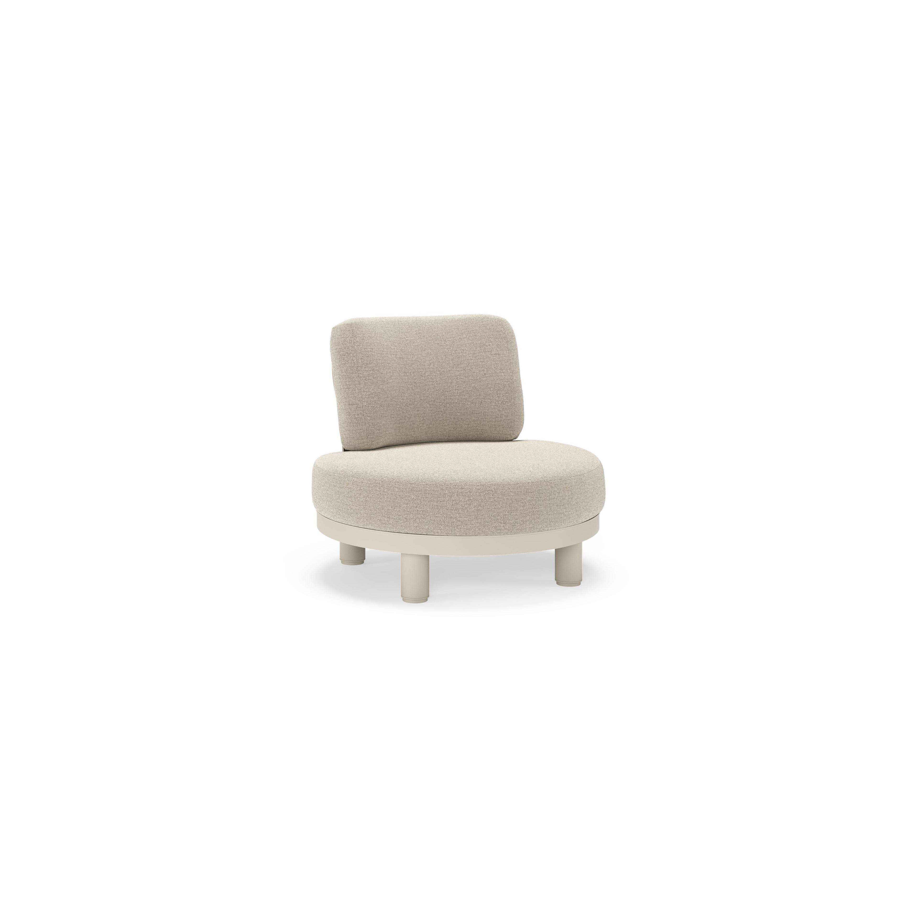 Donato loungestoel in beige aluminium met All Weather Cosytica Catania Sand kussen