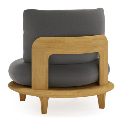 Fauteuil de jardin Bomero en teck et coussins en all weather sunbrella® luxe natte charcoal chine