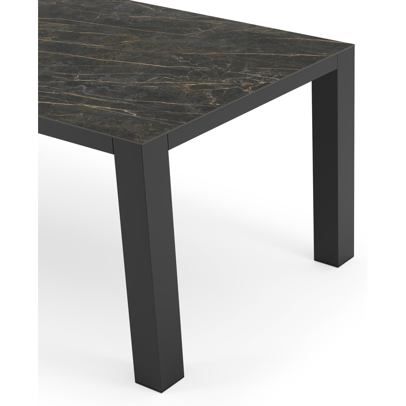 Table de jardin Nano en aluminium noir et céramique pleine black obsession - Lg 200 x Larg. 100 x H 75 cm