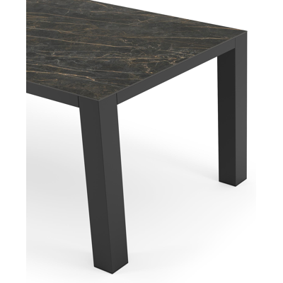 Table de jardin Nano en aluminium noir et céramique pleine black obsession - Lg 200 x Larg. 100 x H 75 cm