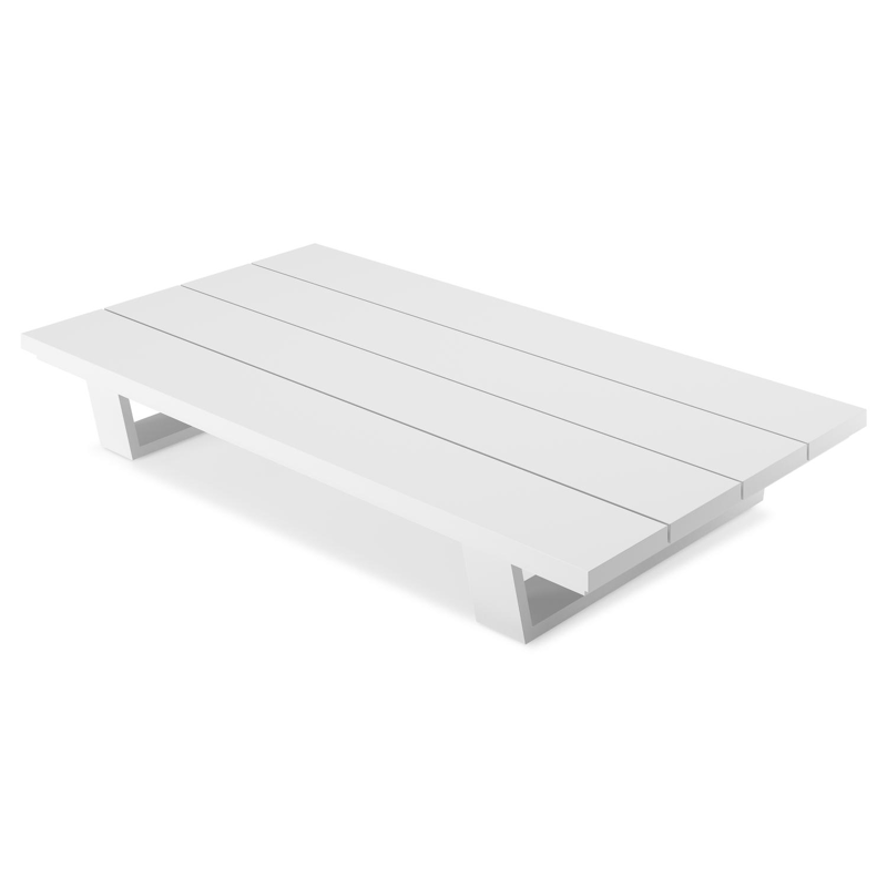 Table basse Pagino en aluminium blanc - Lg 140 x larg. 79,5 x H 21 cm