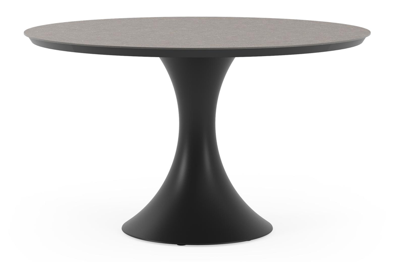 Fano tuintafel rond in zwart aluminium en volkeramiek wulong - Dia. 130 x H 75 cm