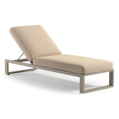 Verato verstelbaar ligbed in beige aluminium met heritage papyrus all weather sunbrella® luxe