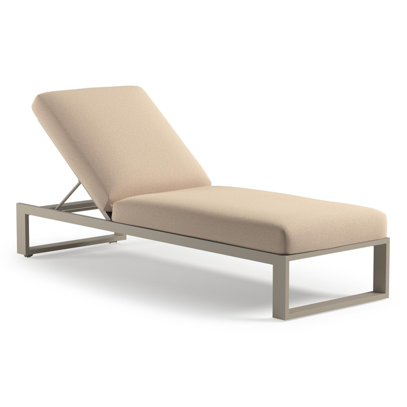 Verato verstelbaar ligbed in beige aluminium met heritage papyrus all weather sunbrella® luxe