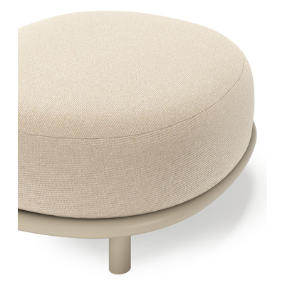 Lupino poef in beige aluminium met althea chalk all weather cosytica kussen