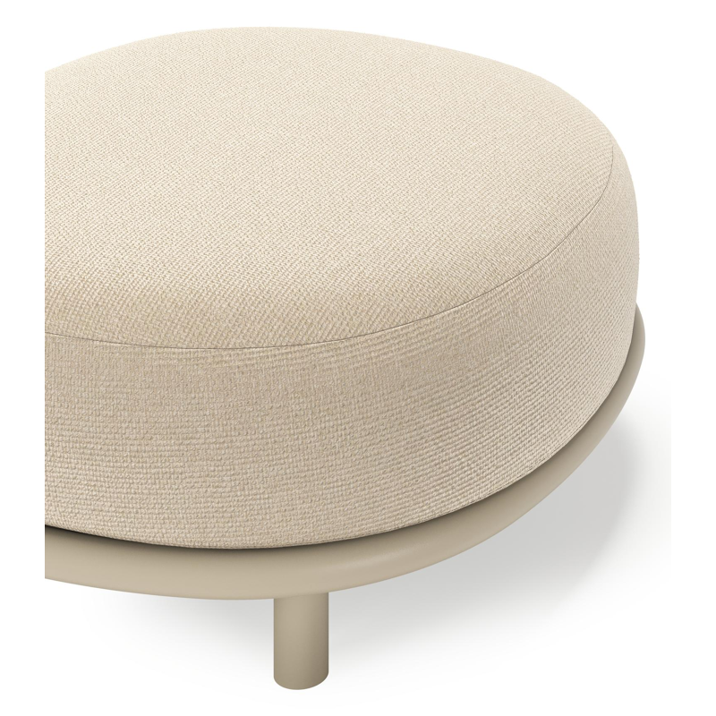 Lupino poef in beige aluminium met althea chalk all weather cosytica kussen