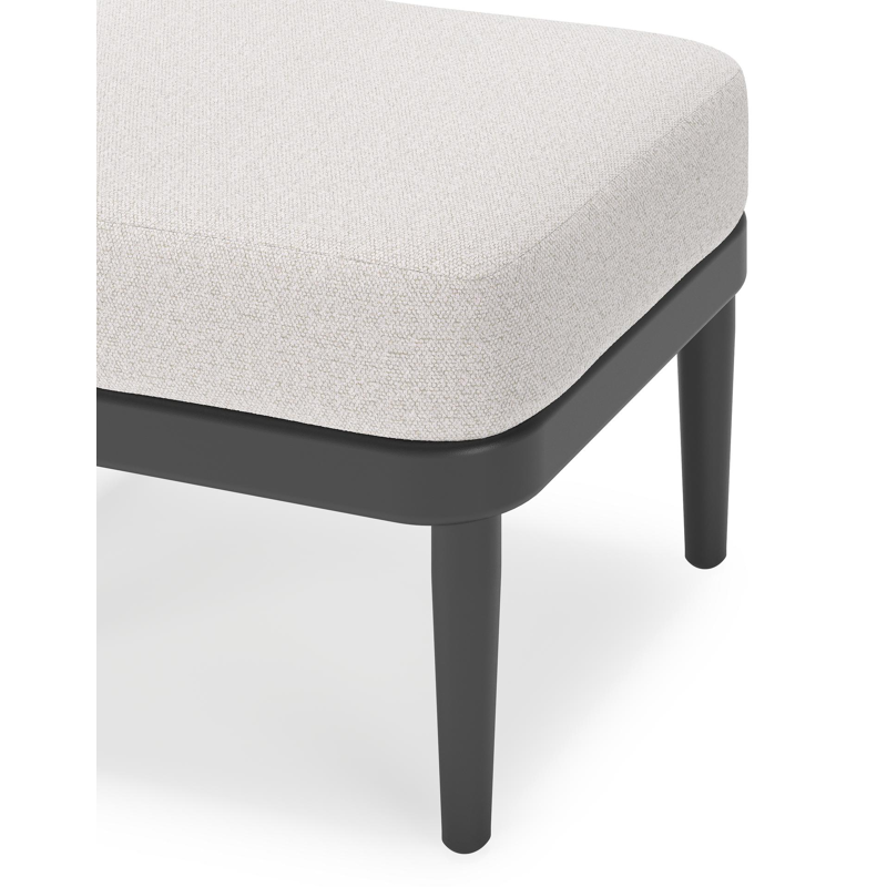 Pouf Orso en aluminium noir et coussins en all weather solica Ego Eggshell