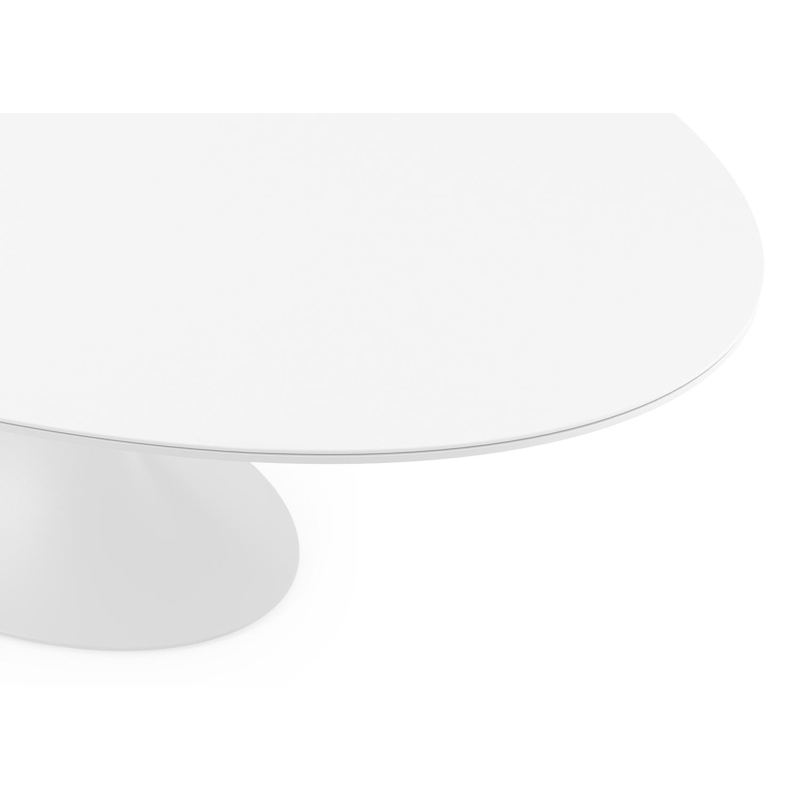 Fano tuintafel ovaal in wit aluminium en volkeramiek arctic white - L 240 x B 135 x H 75 cm