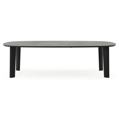 Amico tuintafel bombo xl in zwart aluminium en volkeramiek Aspen Grey - L 270 x B 148 x H 73.5 cm
