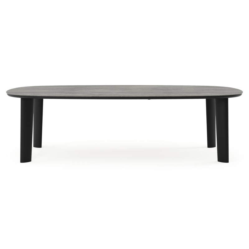 Amico tuintafel bombo xl in zwart aluminium en volkeramiek Aspen Grey - L 270 x B 148 x H 73.5 cm