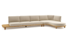 Chaise longue links + 3-zit