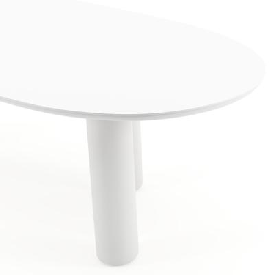 Amico tuintafel organisch in wit aluminium en volkeramiek Arctic White - L 240 x B 110 x H 73.5 cm
