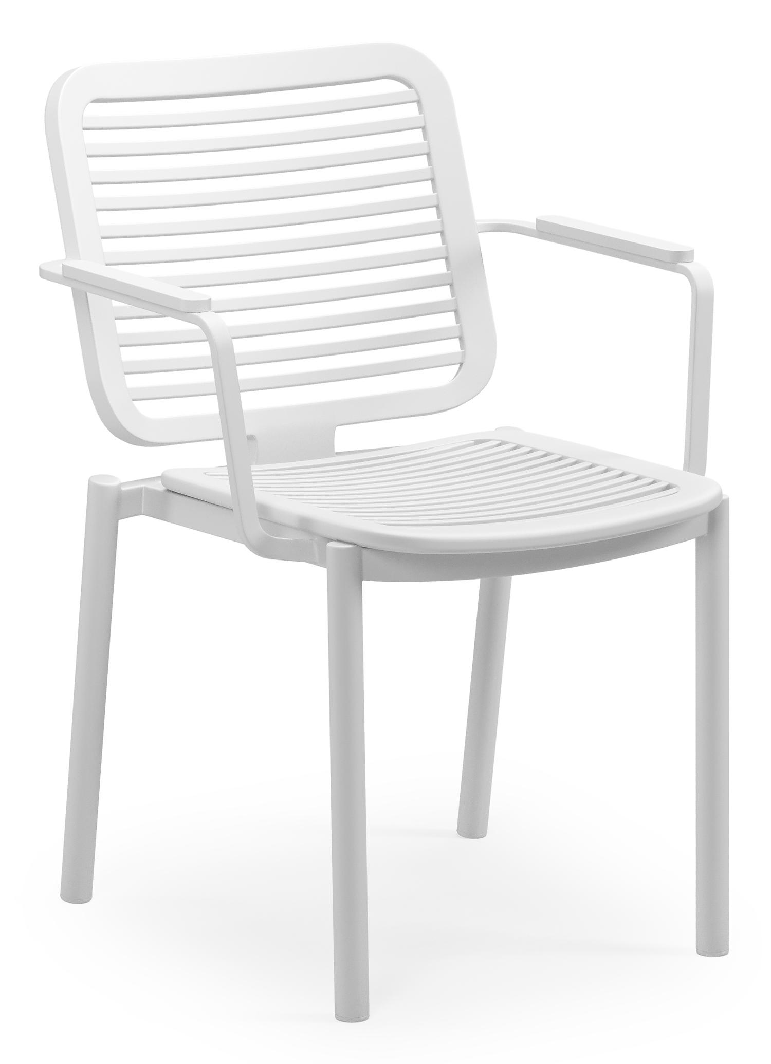 Chaise de jardin empilable Fano en aluminium blanc