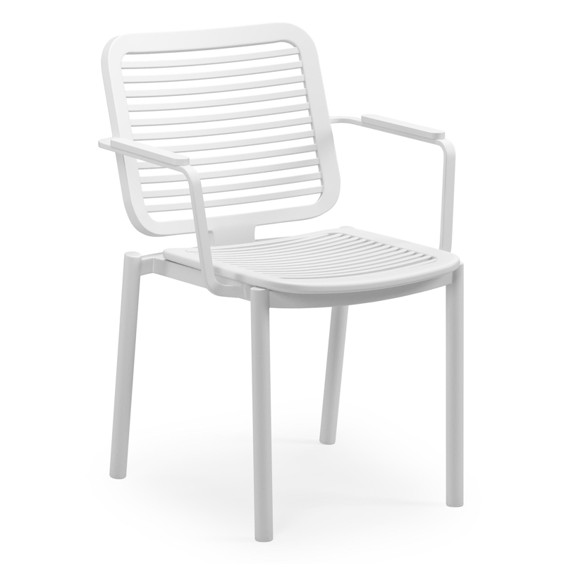 Fano stapelbare tuinstoel in wit aluminium