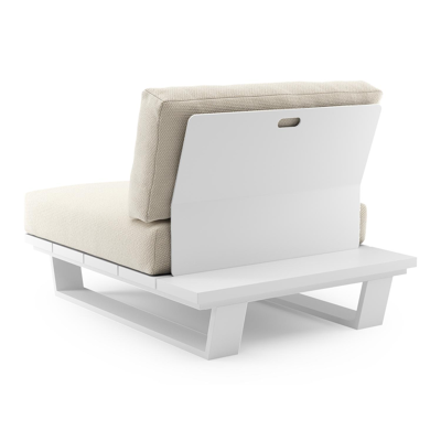 Pagino loungestoel in wit aluminium met althea off white all weather cosytica kussen