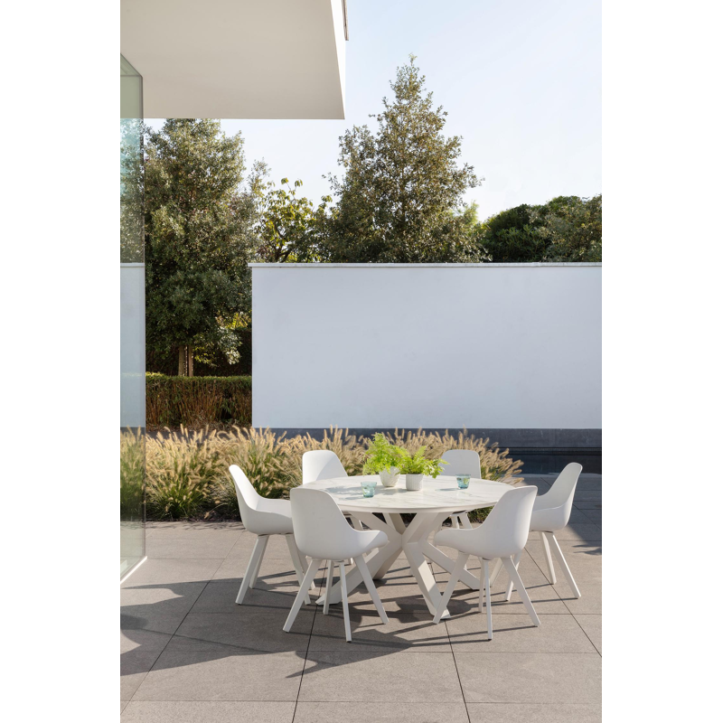 Mesa tuinstoel in wit aluminium en wit kunststof