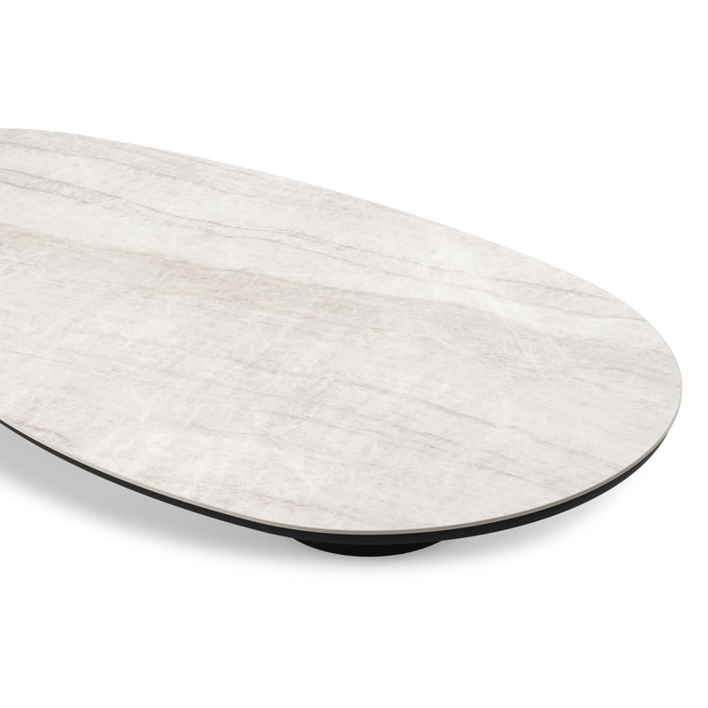 Amico loungetafel organisch in zwart aluminium en volkeramiek Taj Mahal - L 170 x B 91 x H 25 cm