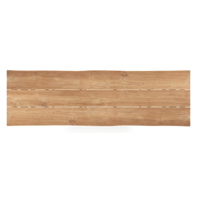 Pagino tuintafel rechthoekig in zwart aluminium en teak - L 360 x B 110 x H 73,5 cm