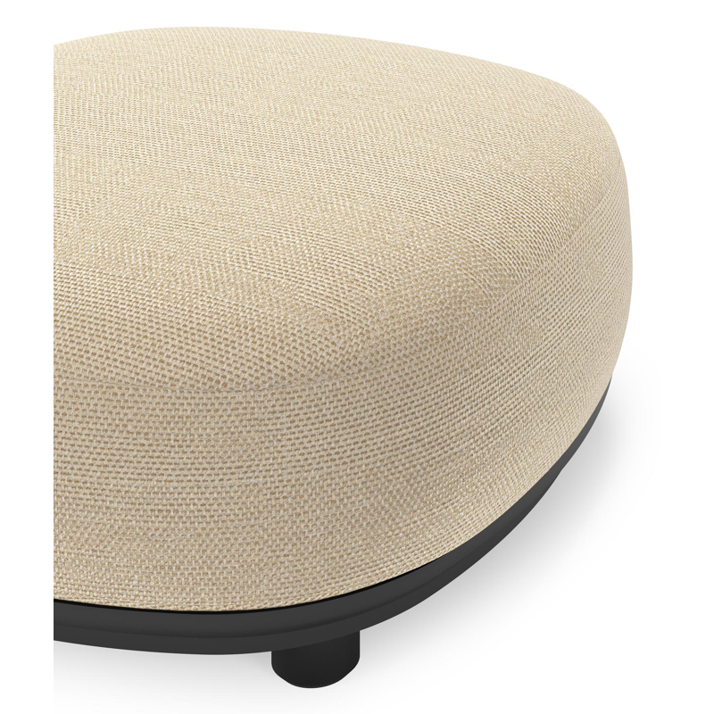 Vadelo poef in zwart aluminium met althea camel all weather cosytica kussen