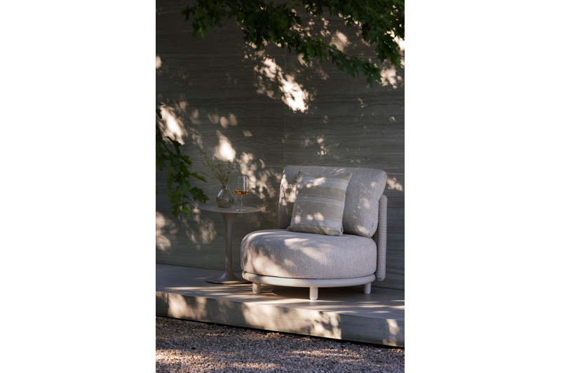 Fano bijzettafel in beige aluminium - Dia. 43 x H 49 cm