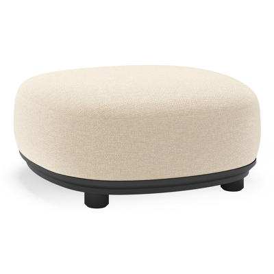 Vadelo poef in zwart aluminium met althea chalk all weather cosytica kussen