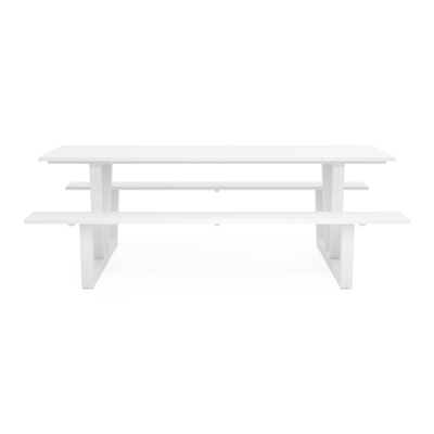 Felino picknicktafel in wit aluminium - L 220 x B 176 x H 76 cm