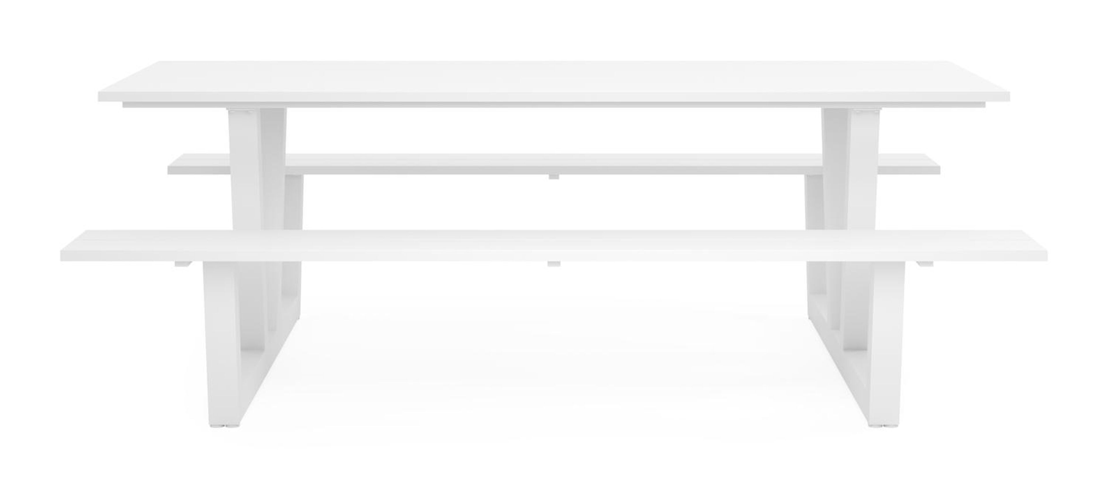 Table de pique-nique Felino en aluminium blanc - Lg 220 x Larg 176 x H 76 cm