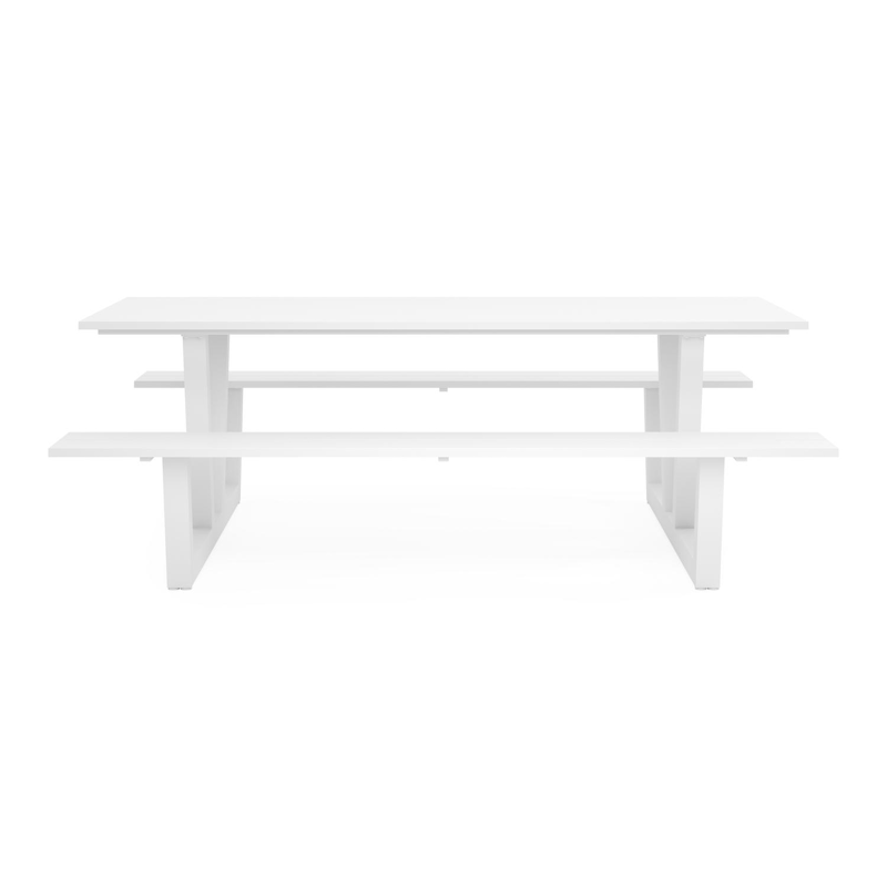 Felino picknicktafel in wit aluminium - L 220 x B 176 x H 76 cm