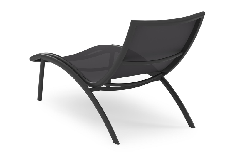 Siena ligbed in zwart aluminium en zwart textilene