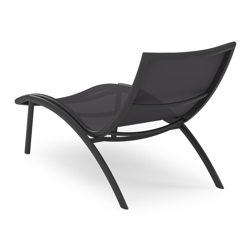 Siena ligbed in zwart aluminium en zwart textilene