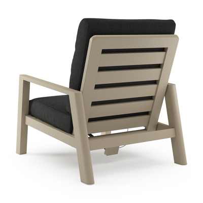 Cirello loungestoel 1-zit in beige aluminium met chartres sooty all weather sunbrella® luxe kussen