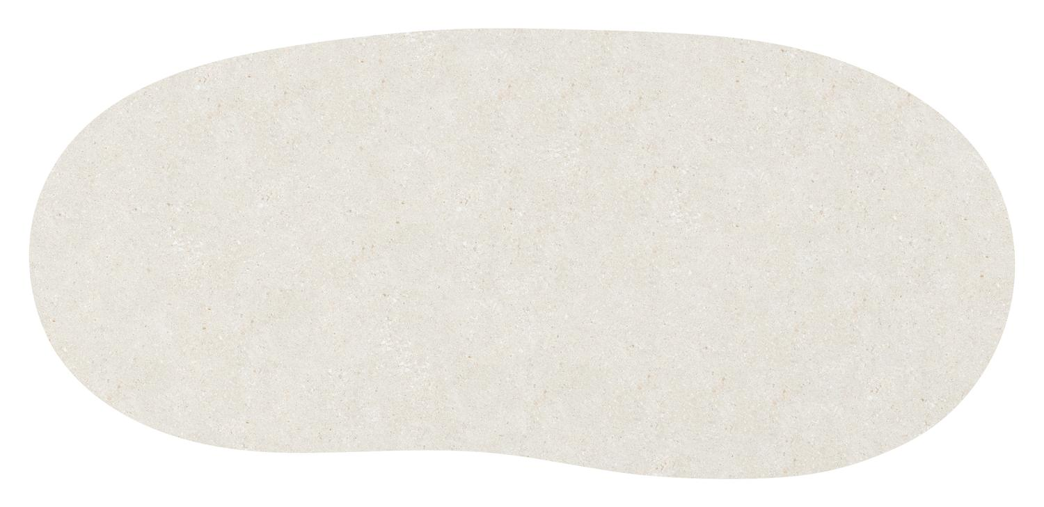 Table de jardin Amico organique en aluminium beige et céramique pleine Shilin - Lg. 240 x Lrg. 110 x Haut. 73.5 cm