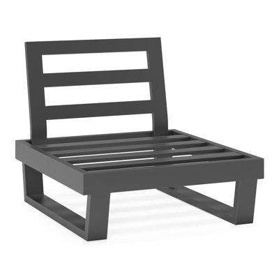 Modica loungestoel in zwart aluminium met sky black weather+ softtouch kussens