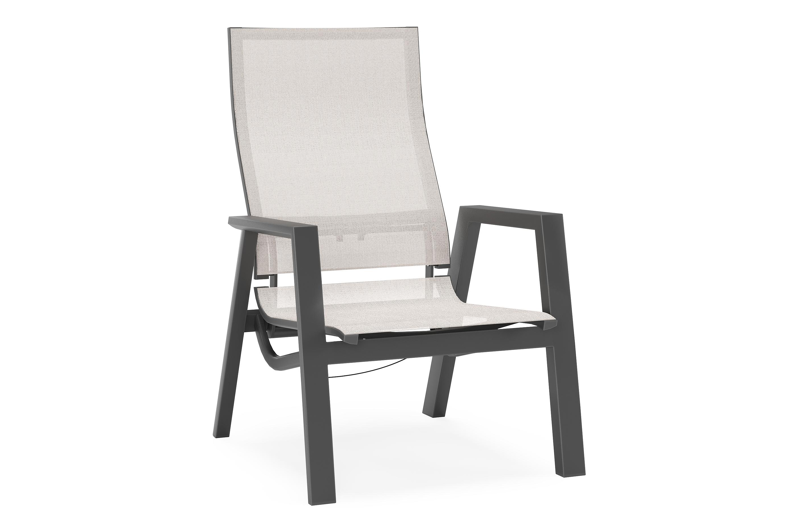 Prato loungestoel in zwart aluminium met rustic weather+ softtouch kussen