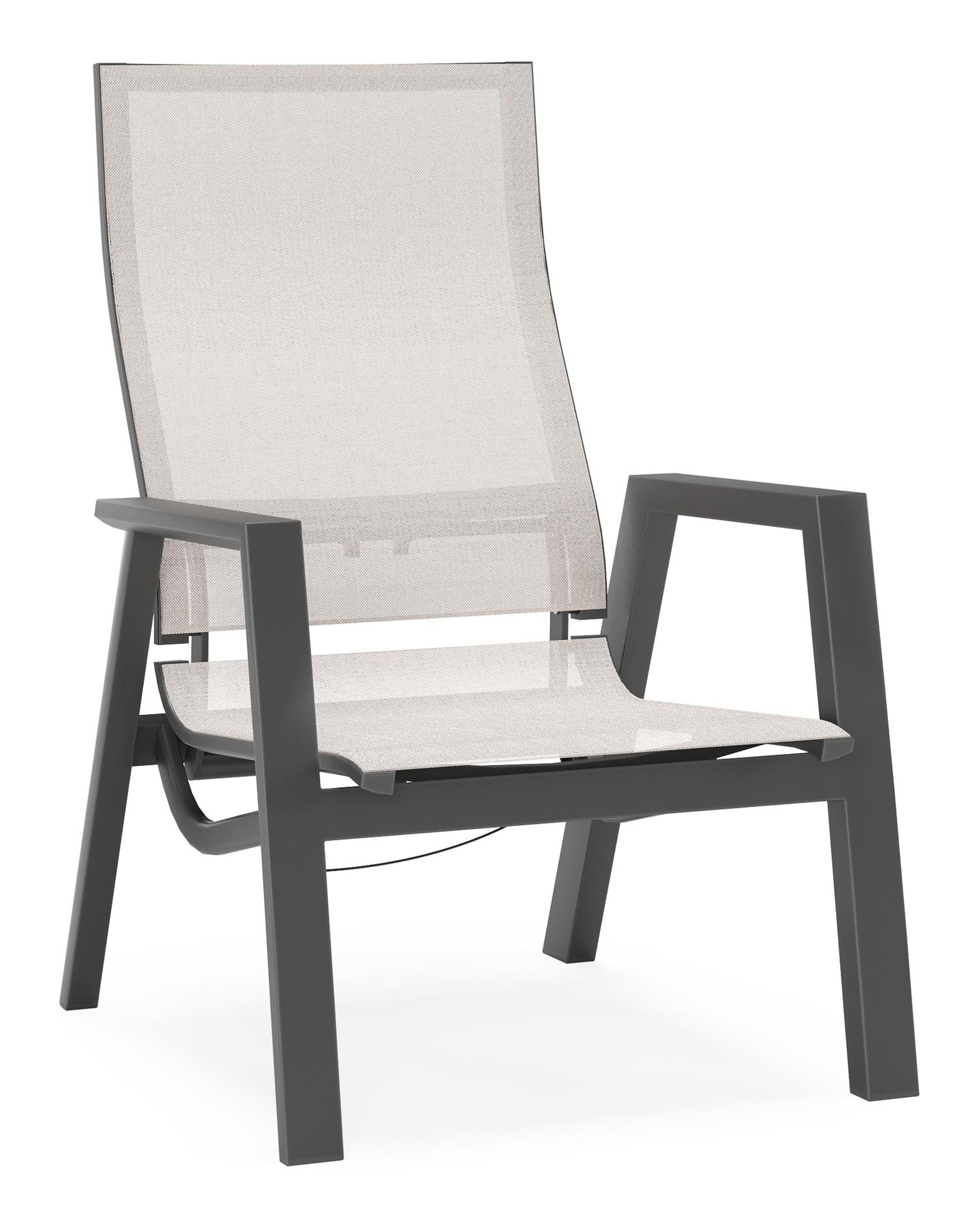 Prato loungestoel in zwart aluminium met rustic weather+ softtouch kussen