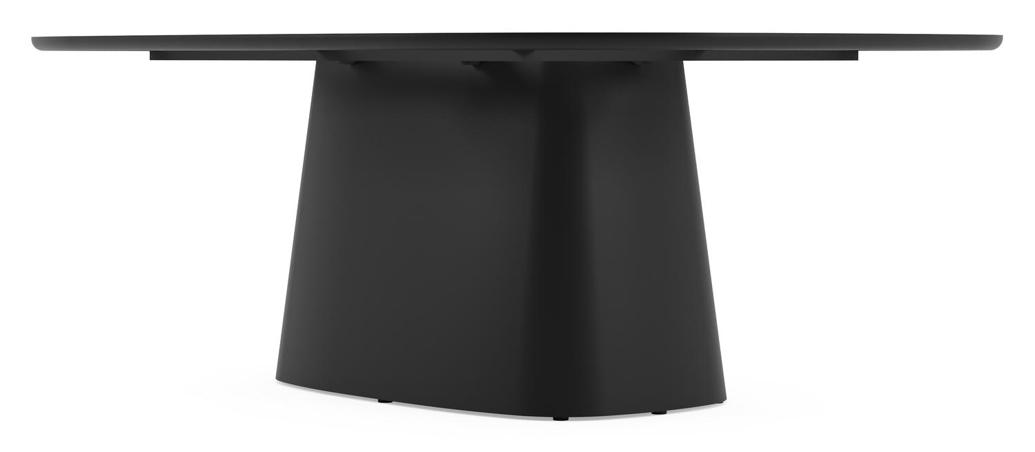 Amico tuintafel bombo xl in zwart aluminium en volkeramiek Aspen Grey - L 210 x B 148 x H 73.5 cm