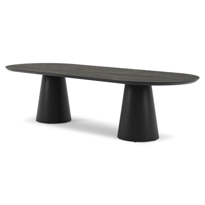 Table de jardin Donato en aluminium noir et céramique pleine black obsession - Lg 300 x Larg. 110 x H 74 cm