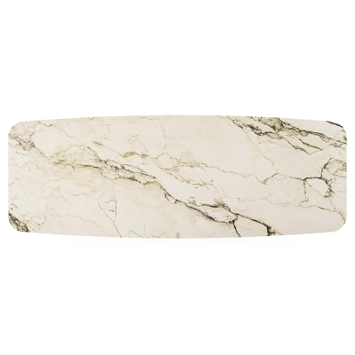 Pagino tuintafel bootvorm in wit aluminium en volkeramiek colorado dunes - L 315 x B 115 x H 73 cm