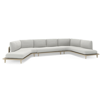Bomero loungehoek in beige aluminium met savane nimbus all weather sunbrella® luxe kussen